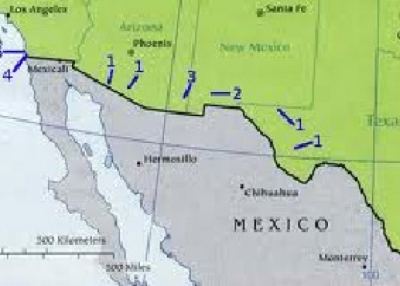 Lof van die grens tussen die VSA en Mexiko